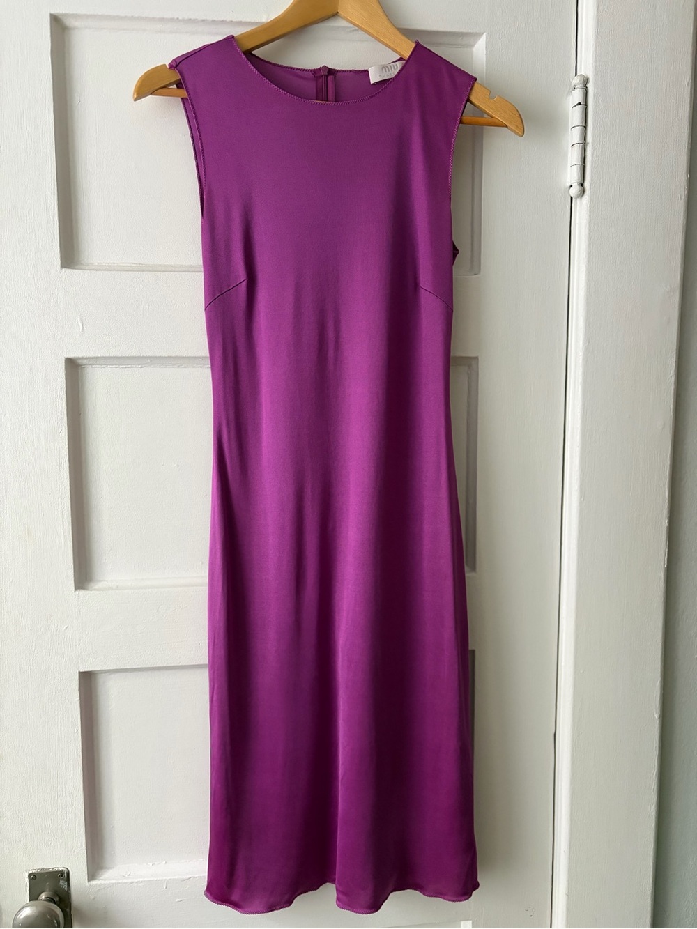 Miu Miu Vibrant Magenta Sleeveless Midi Dress